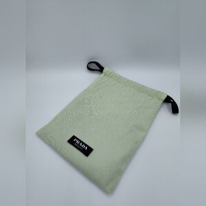 PRADA Beauty Reversible Drawstring Pouch • Black/Mint • 8x5" Cosmetic Bag NWOT